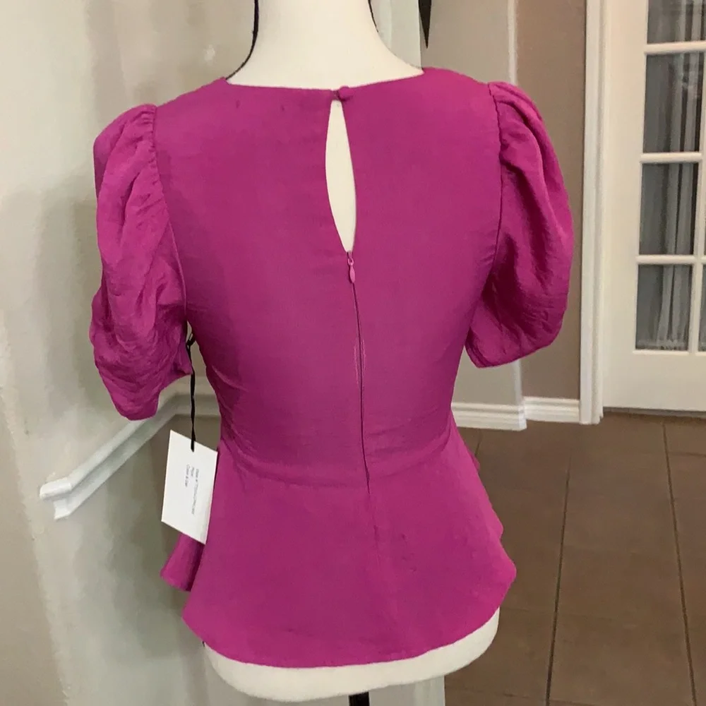Dee Elly purple peplum top Size S - Picture 9 of 16